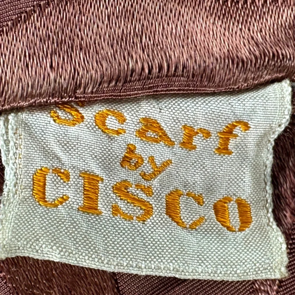 Vintage 1940s Scarf by Cisco Men's Rayon Evening Scarf Fringed Abstract